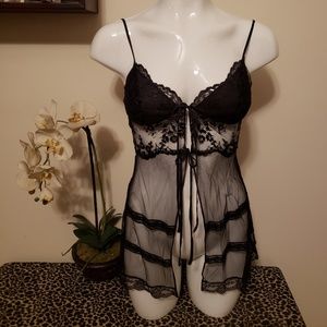 Victoria's Secret Black Lace Negligee